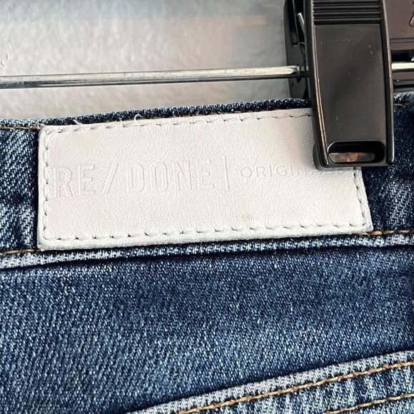 Re/Done Originals High Rise‎ Ankle Crop Jeans Midnight Blue Size 28 - Picture 6 of 11